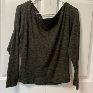 Express Small Straight Shoulder Sweater- Dark Green